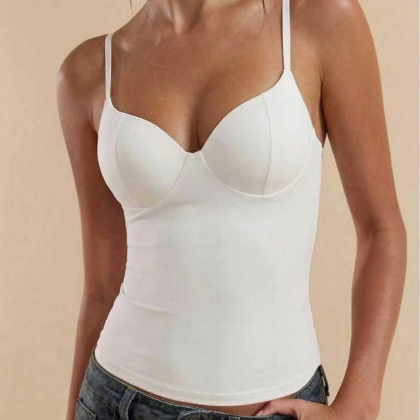 Top Damski z Usztywnianymi Miseczkami – Modelujący, Basic, Na Ramiączkach